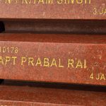 The plaque of Capt Prabal Roy at National War Memorial