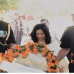 Maj Anurag Nauriyal's wife Smt Uma paying tribute to her husband