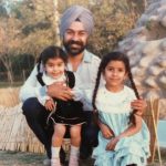 Major Bhupender Singh with his daughters