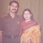 Lt Col Harsh Udai Singh Gaur with his wife