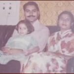 Lt Col Harsh Udai Singh Gaur with his wife and daughter