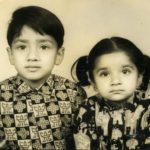Childhood photo of Major T Shyam Sundar with his sister.