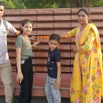 Naik Arvind Prasad Singh's son and his family at National War Memorial