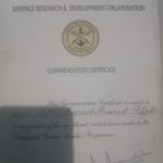 Commendation letter by DRDO for Naik Arvind Prasad Singh