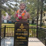 Bust in honour of Rifleman Surjan Singh Bhandari at his native in Chamoli district of Uttarakhand