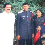 Captain R Harshan with his parents