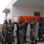 Soldiers carrying the coffin box of Rifleman Jaipal Singh