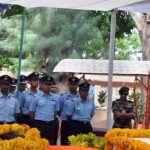 His wife paying tribute to Air Commodore Sanjay Chauhan