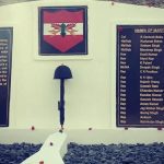 Names of the fallen heroes of the "Battle of Galwan" inscribed at the memorial in Ladakh