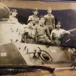 Naib Risaldar Sukh Chain Singh with his fellow soldiers, standing on his favorite tank