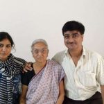 Smt Suman Purohit with son Shri Vipul Purohit and daughter-in-law