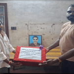 Shri. Sukumar, brother of Rifleman Radha Krishnan, was felicitated by his unit, the 7 Assam Rifles, in recognition of his service and sacrifice.