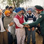 The personal effects of Sep Gurpreet Singh handed over to his father, Shri Harikesh Singh, by Army officials.