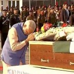 PM Modi paying tribute to Major Satish Dahiya