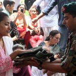 Maj Munkund Vardarajan's wife recieving his army belongings