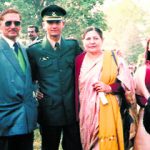 Lt Triveni Singh with his parents and sister