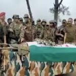 Soldiers paying their past respects to Col Manpreet Singh