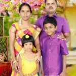 Hav K Palani with his wife and children