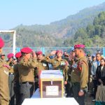 Tributes being paid to Havildar Gajender Singh by Army personnel