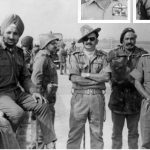 Maj Gen Hardev Singh with Maj Gen Nagra (Gorkha hat) and other officers at a field location in Eastern Theatre in 1971