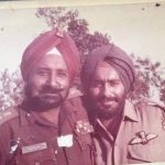 Maj Gen Hardev Singh Kler (then Brigadier) with his son Wg Cdr (Then Fg Offr)Devender Jeet Singh Kler in 1971