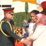 Lance Naik Pradeep Kumar's mother receiving Sena Medal