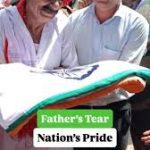 Lance Naik Pradeep Kumar's father receiving National Flag