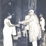 Sub AP Sreedhara Dass's wife receiving Vir Chakra award