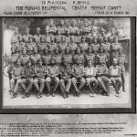 A regimental photograph taken at Meerut’s cantonment. Listed as “Bhajan Singh” in the photograph, Harbhajan is in the second standing row and third from the left.