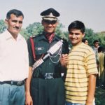 A young Lt Amit Deswal with his father and brother during his graduation ceremony at IMA