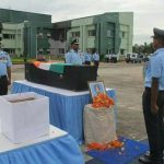 Air Force personnel pay their tributes to Wing Commander Mandeep Singh Dhillon