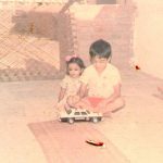 Capt R Subramanian playing with his sister in childhood days