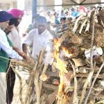 Last rites being performed for Lt Col Bikramjit Singh