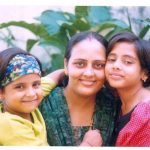 Maj CB Dwavedi's wife Bhawana and daughters in younger days