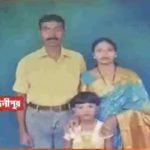 Naik Dipak Kumar Maity with his wife and daughter